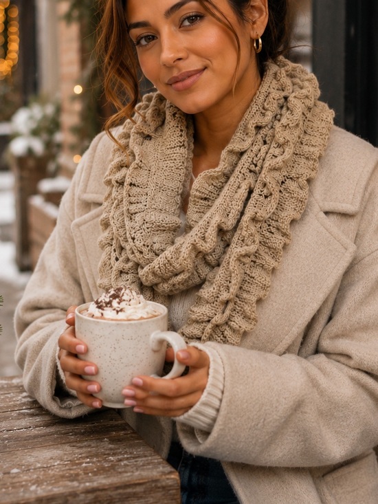 New York & Company Accessories - New York & Company- Tan Knit Infinity Scarf